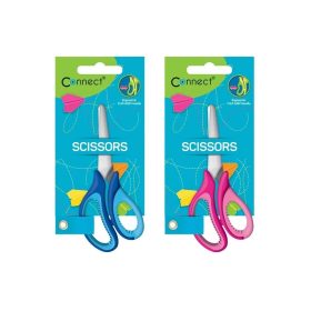   Olló 13cm iskolai CONNECT, gumírozott fogóval, mérőskálával