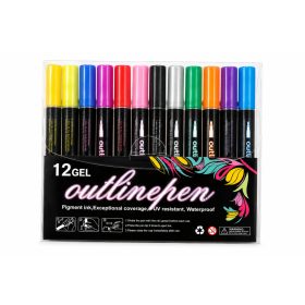 Kontúrozó filctoll készlet 12 darabos