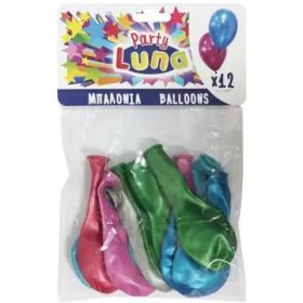 Party Luna Lufi szett 12 darab színes 27cm