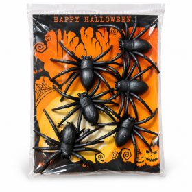 Halloween Műanyag pókok 6db/cs