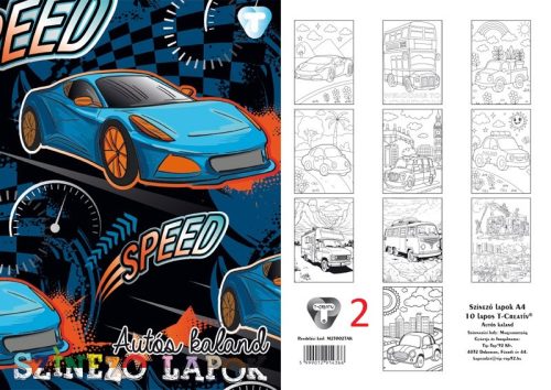 T-Creativ Színező lapok A/4 10 lapos - fiús
